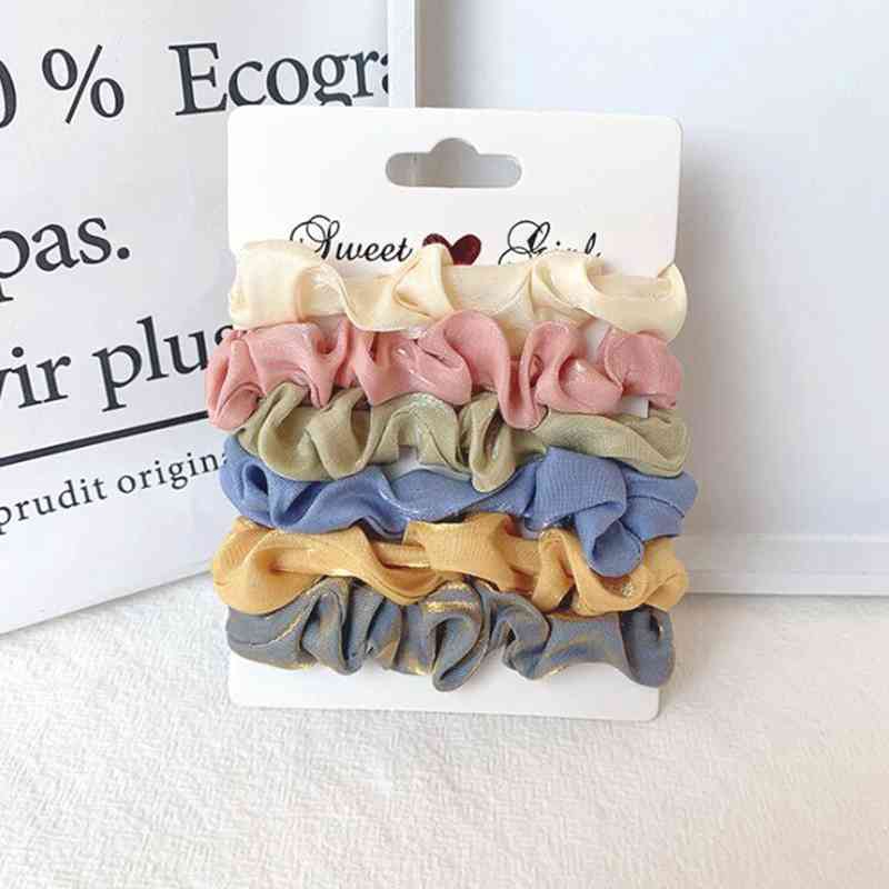 Set 6 Dây Buộc Tóc Co Giãn Thời Trang Cho Nữ