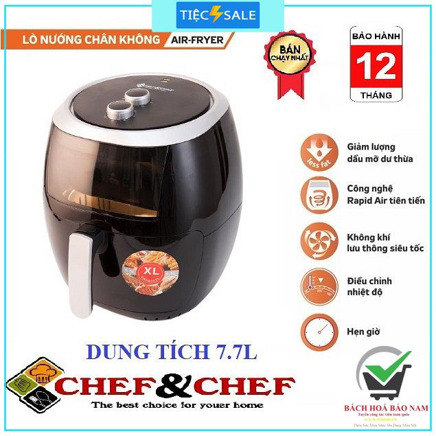 NỒI CHIÊN KHÔNG DẦU CHEF&CHEF YJ-706S CÔNG SUẤT 2400W SIZE 7.7L BẢO HÀNH 1 NĂM