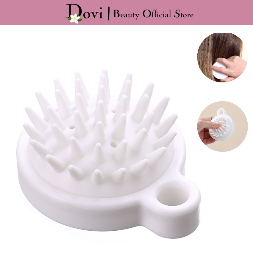Lược Gội Đầu Silicon Mát Xa Da Đầu, Giảm Rụng Kích Thích Mọc Tóc Màu Trắng