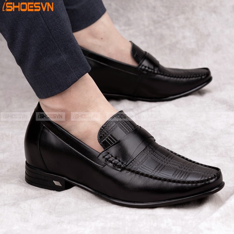Giày da nam tăng chiều cao ISHOESVN IS218 - Giày lười công sở giày ishoes