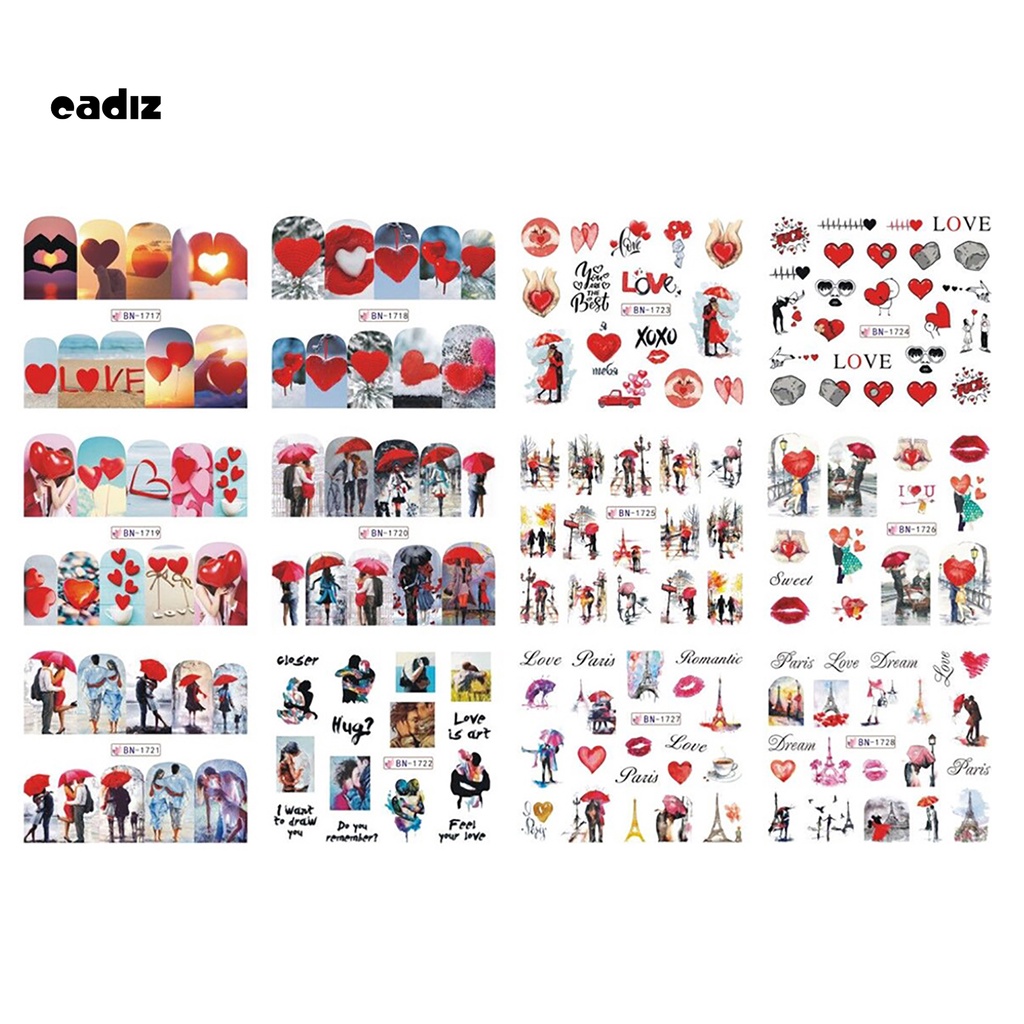 [Hàng mới về] Miếng dán trang trí móng tay siêu mỏng nhiều kiểu dáng độc đáo