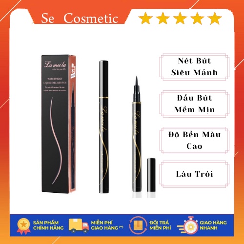 Bút kẻ mắt Lameila siêu mảnh, không thấm nước- but ke mat secosmetic