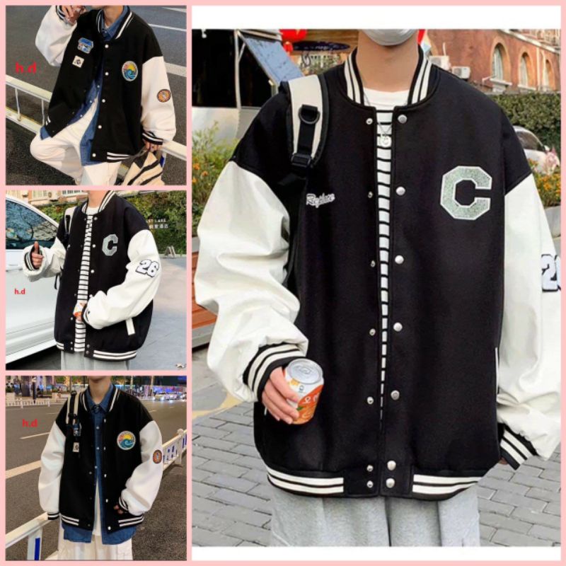 Áo Bomber Khoác Nam nữ Unisex Ngôi Nhà chất nỉ vs gió ko xùThời trang thu đông BasicJacket bóng chày  giữ nhiệt