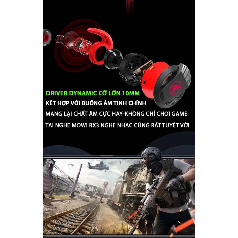 Tai nghe Gaming Mowi RX3 âm thanh siêu hay,chống ồn cao cấp dành cho game thủ