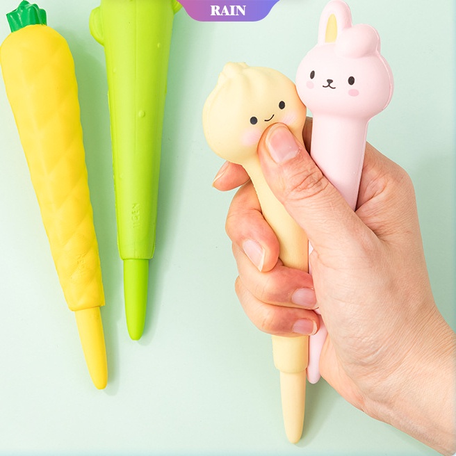 Bút Mực Gel Xốp Squishy Giảm Stress Hình Trái Cây Dễ Thương 0.5mm