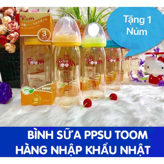 Bình sữa toom ppsu nội địa Nhật (đủ size)