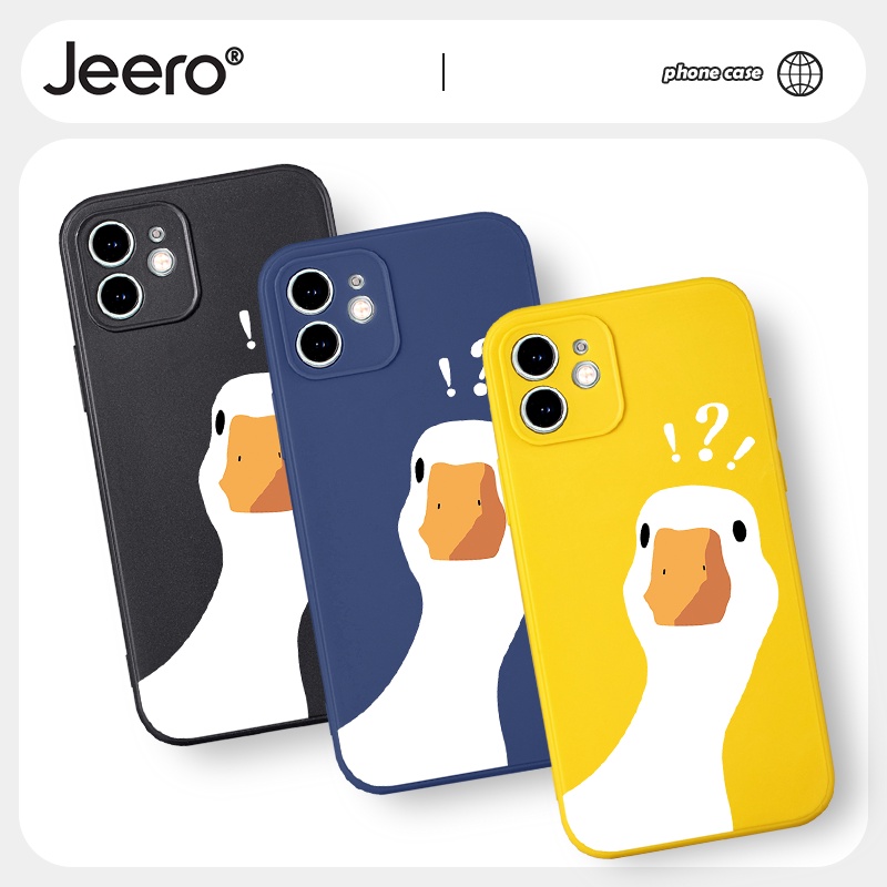 Ốp lưng JEERO mềm hoạt hình dễ thương đẹp độc lạ Cho iPhone 14 13 12 11 Pro Max SE 2020 X XR XS 8 7 ip 6S 6 Plus kute HFF688