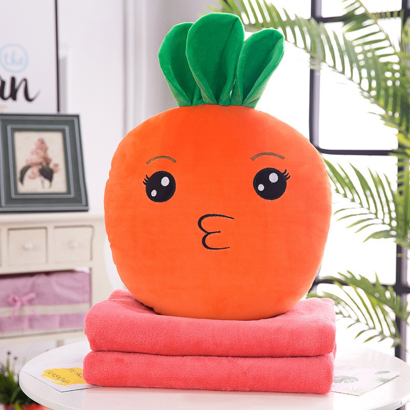 Qùa tặng Bộ chăn và gối mền trái cây, động vật văn phòng hoạt hình dễ thương