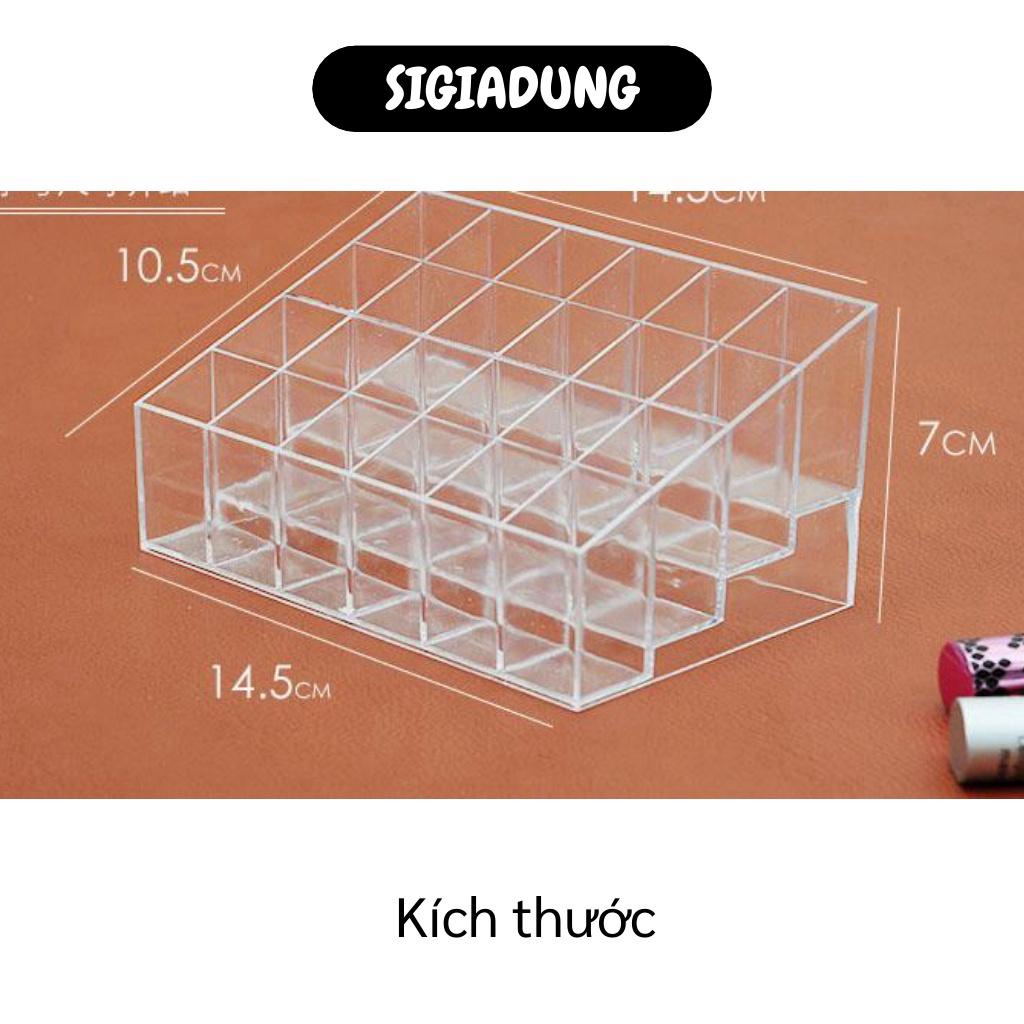 [SGD] Khay Đựng Son - Kệ 24 Ô Đựng Son Trong Suốt Mica - Hộp Chứa Mỹ Phẩm Giữ Gọn Gàng   4053