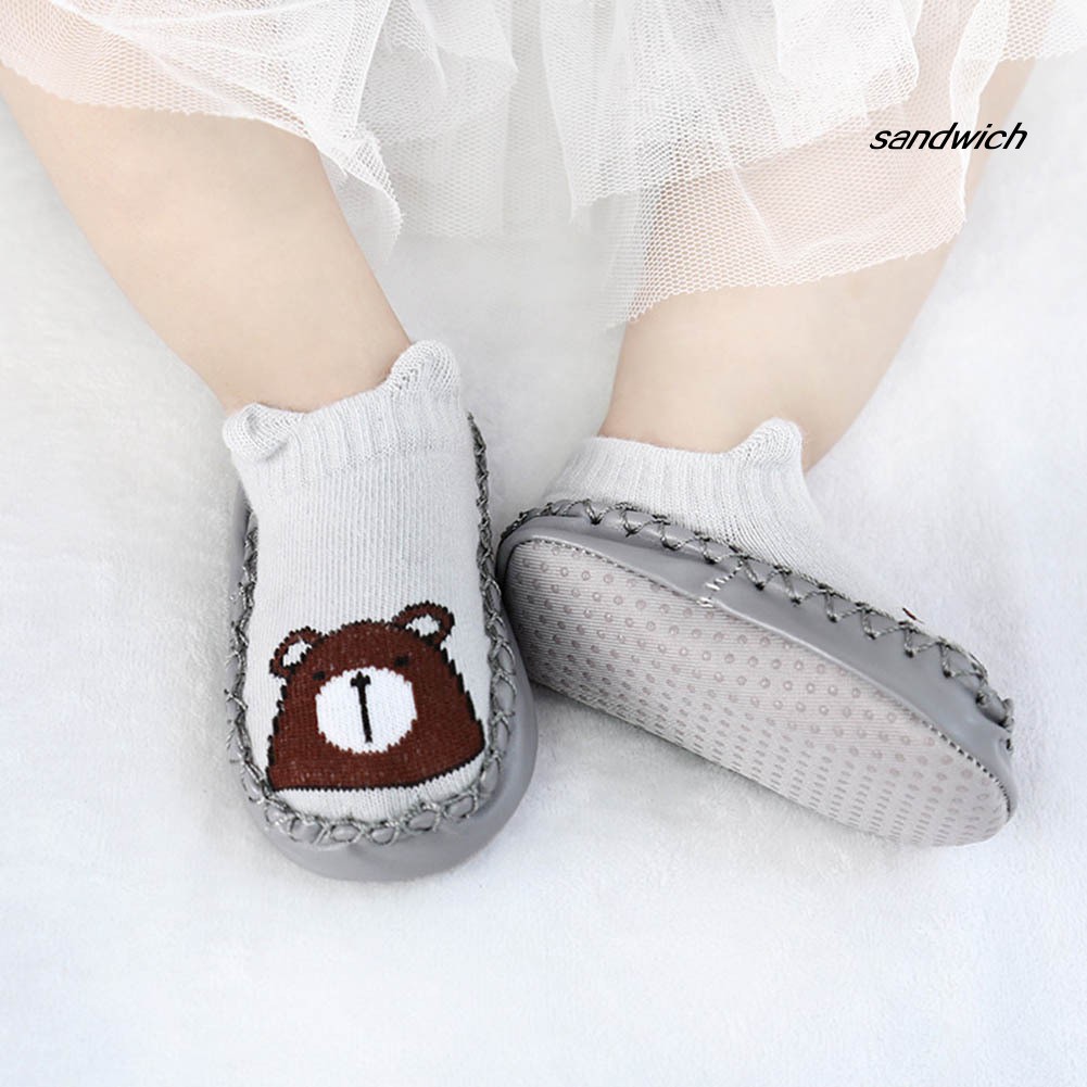 Vớ giả giày chống trượt họa tiết hoạt hình chất liệu cotton dành cho trẻ em độ tuổi tập đi