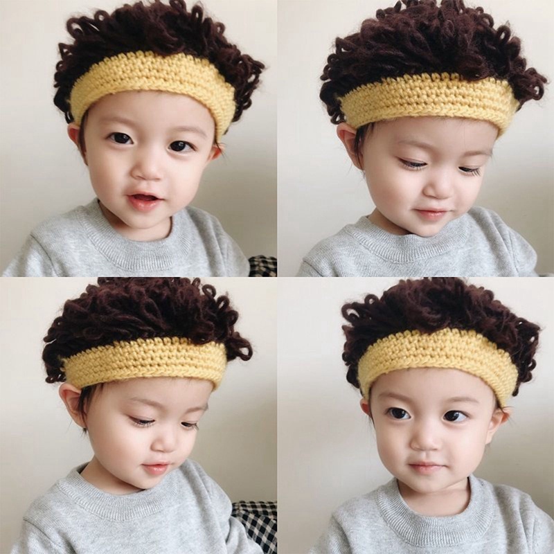 Tóc Giả Ngắn Xoăn Dễ Thương Dùng Làm Phụ Kiện Chụp Ảnh Cho Bé Sơ Sinh