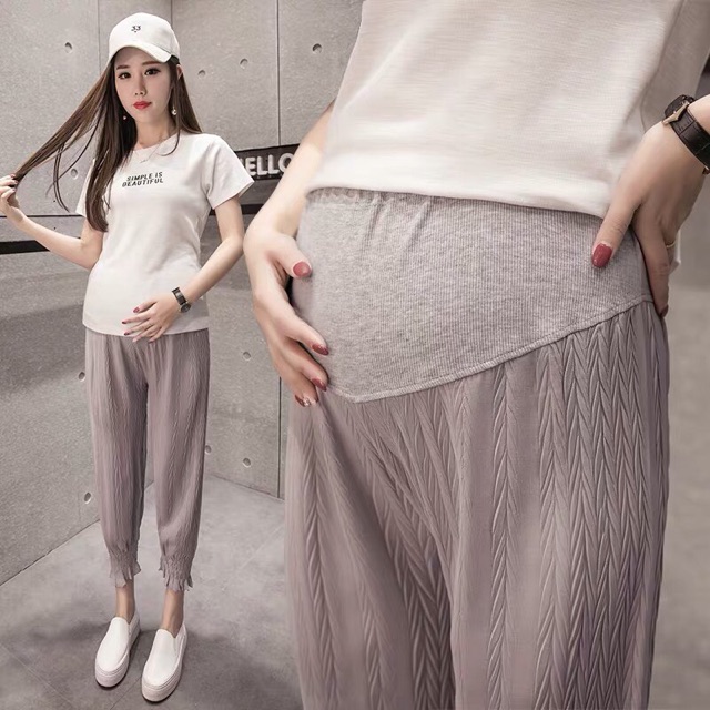 🤰quần bầu tuyết lanh mát nhẹ ngày hèhàng quảng châu( Sẵn hàng giao ngay)