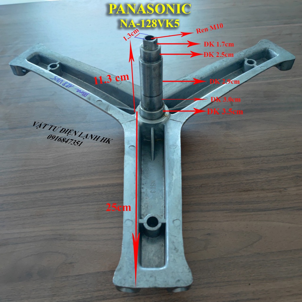 Trục càng ba chạc máy giặt PANASONIC 7Kg NA-107VK5 8Kg NA-108VK5 NA-128VK5 NA-148VG3 Chảng 3 mg cửa trước Pana Pân