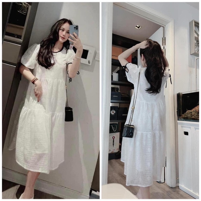 Váy bầu thiết kế dự tiệc mùa hè tkutrang-style - đầm bầu cho người có thai