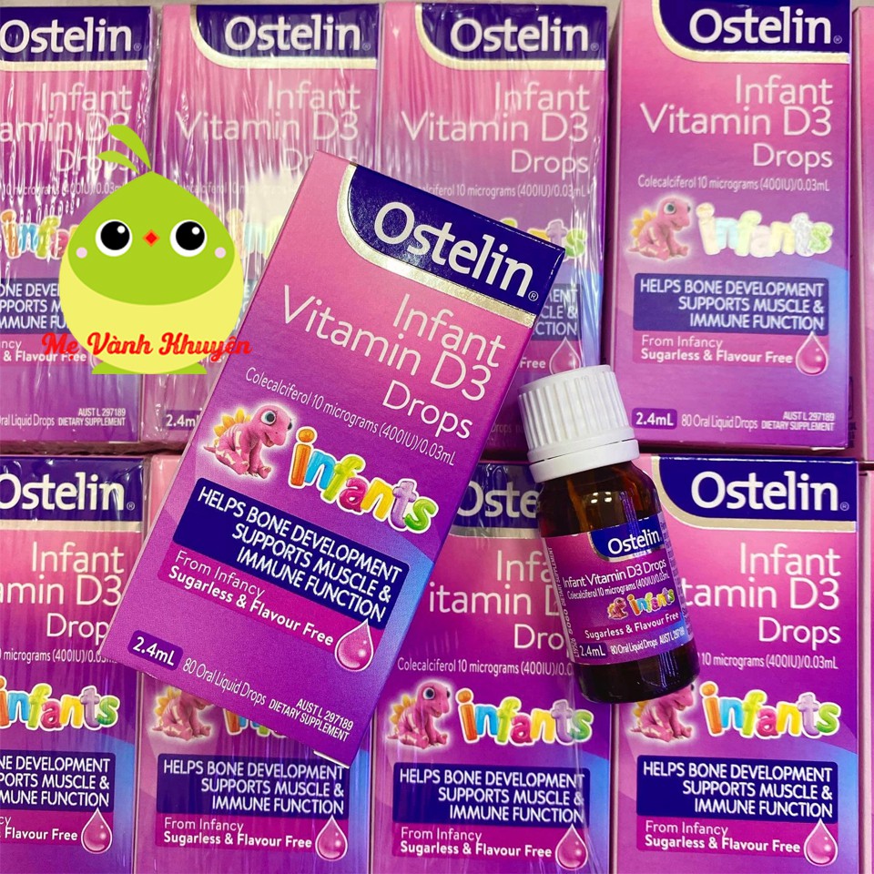 Vitamin D3 cho bé Ostelin Liquid/Drops, Úc (20ml/2.4ml)