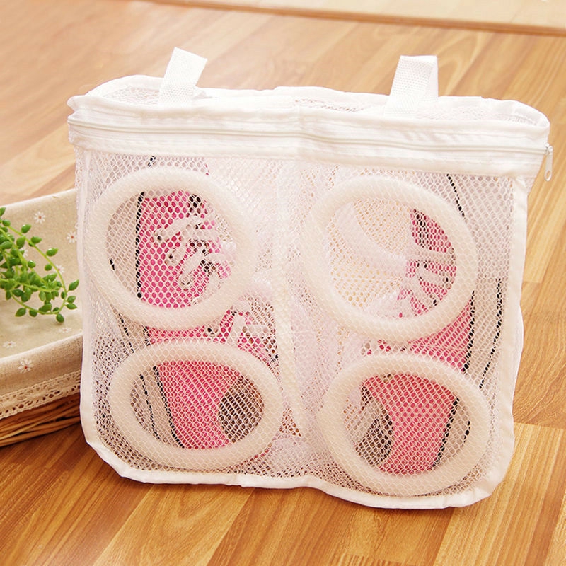 1 Túi Lưới Giặt Giày Chất Liệu Polyester Màu Trắng