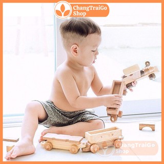 Đoàn tàu gỗ, đồ chơi Chàng Trai Gỗ, Chất liệu an toàn cho bé.