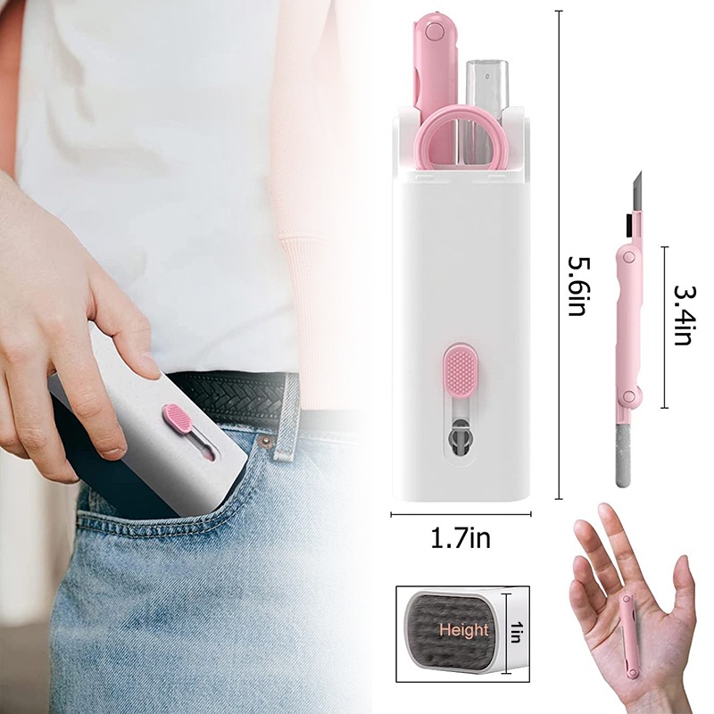 Bộ Dụng Cụ Vệ Sinh Điện Thoại / Bàn Phím / Máy Tính 7 Trong 1 Đa Năng Có Thể Thu Gọn Tiện Dụng
