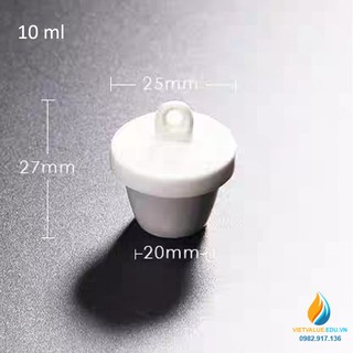 Chén sứ nung phòng thí nghiệm, dung tích 10ml, có nắp thành cao
