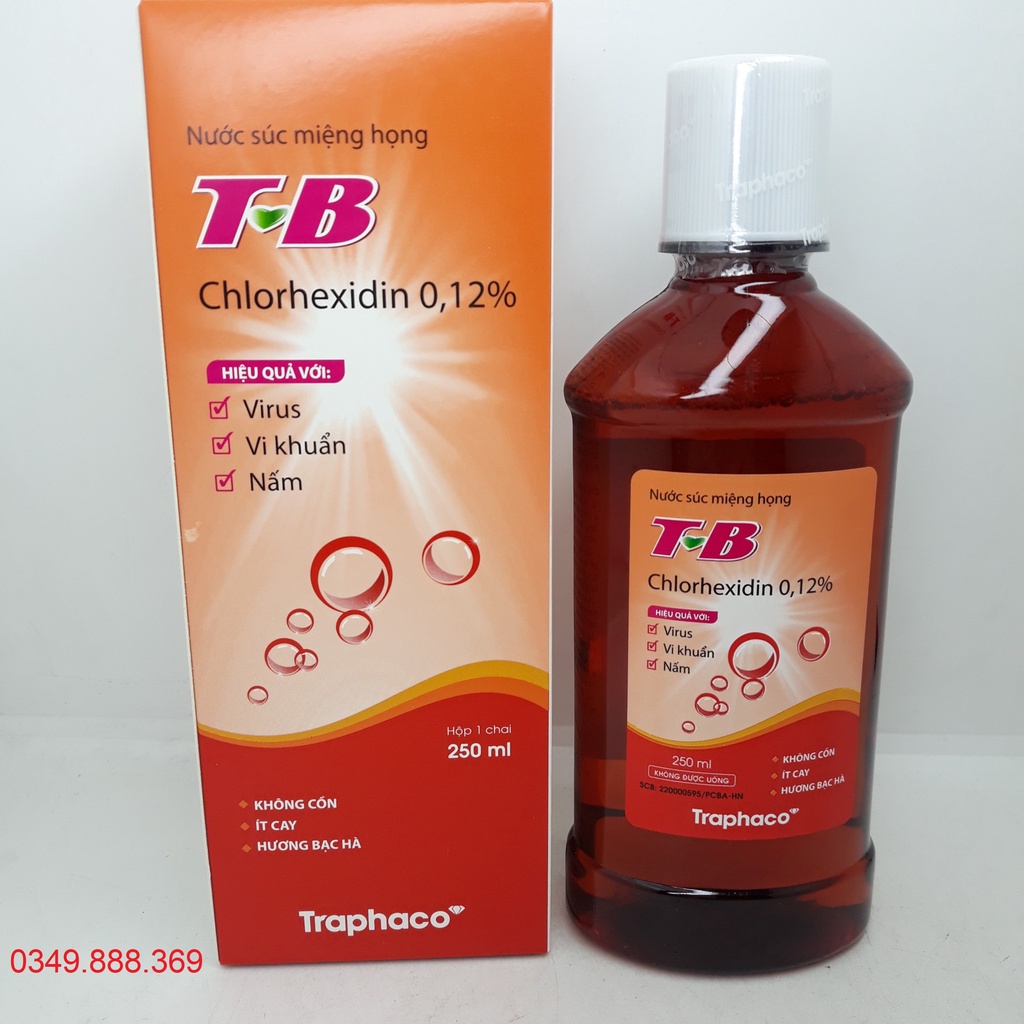 Nước Súc Miệng Họng TB Chlorhexidin Traphaco - Sát khuẩn, phòng ngừa lây lan cúm do virus