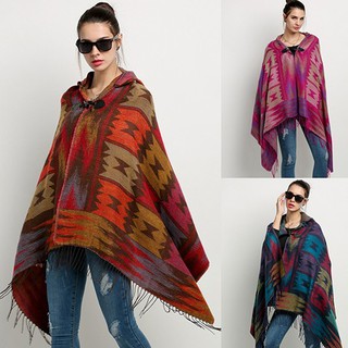 Khăn choàng khổ rộng họa tiết phong cách Bohemian thời trang cho nữ