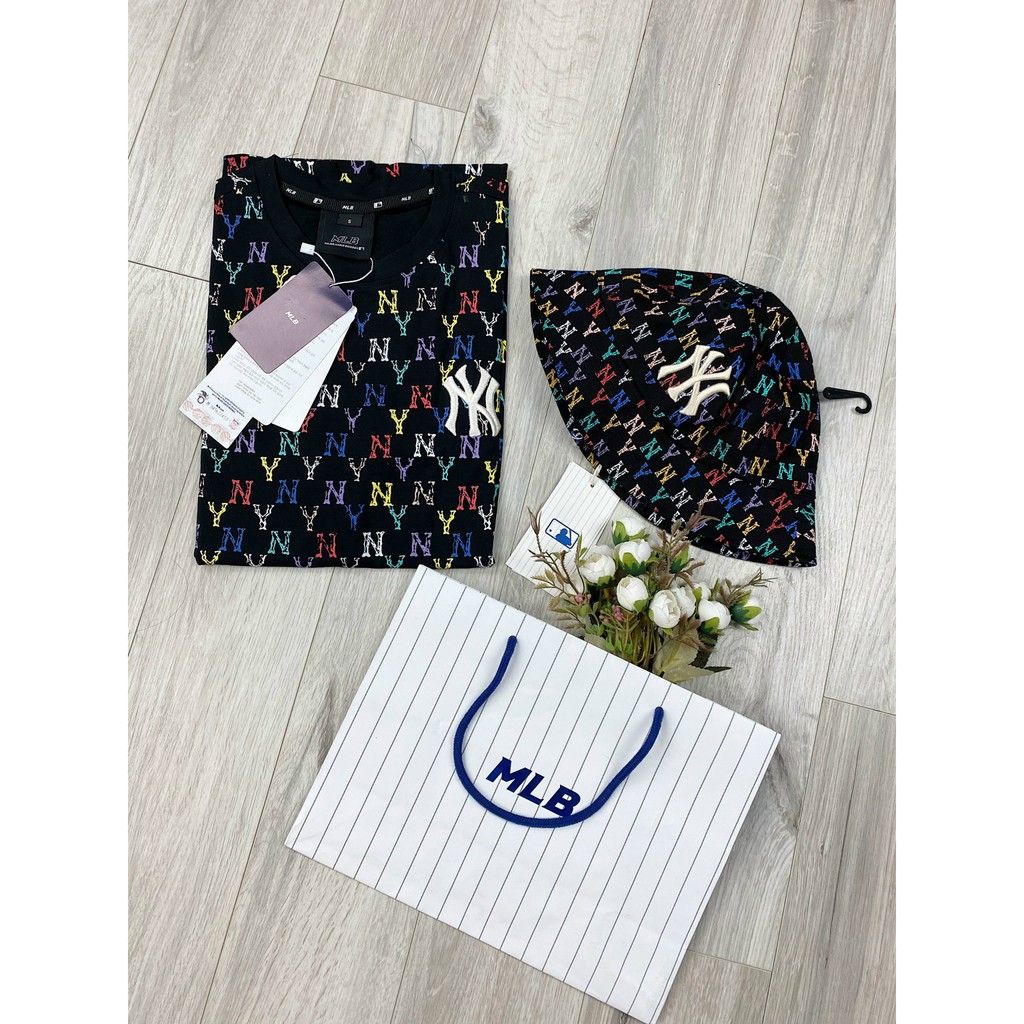 (HÀNG XUẤT XỊN) Áo đen phối logo màu M//L//b tee monogram full-logo Made-in-korea full-tem-tag-túi.