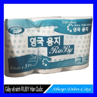 [GIẢM GIÁ] Giấy Vệ Sinh RUBY Hàn Quốc không lõi 6 cuộn
