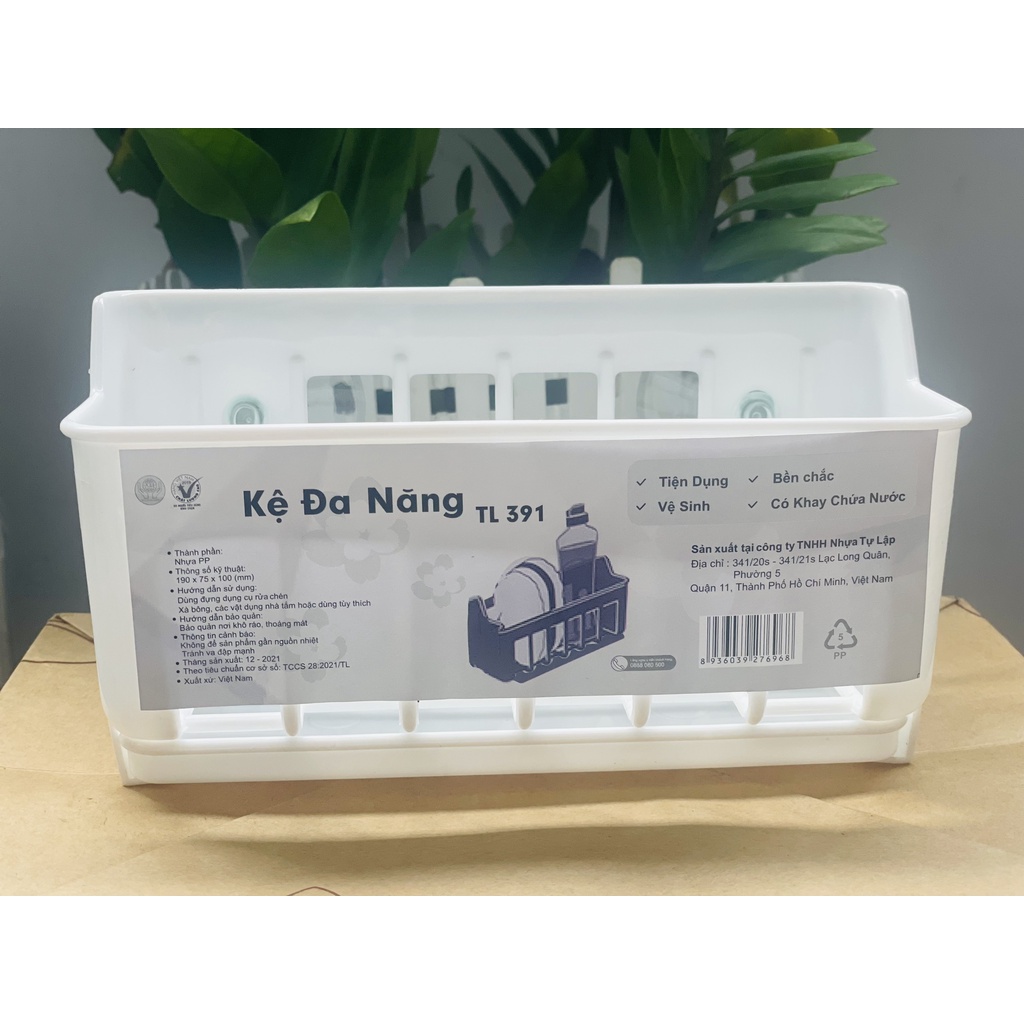 Kệ nhà tắm đa năng hít chân không có khay thoát nước 391