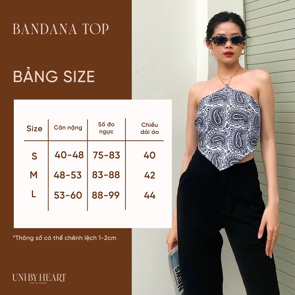 Áo Bandana Top BA001 yếm thiết kế buộc dây, họa tiết nổi bật - Uni By Heart