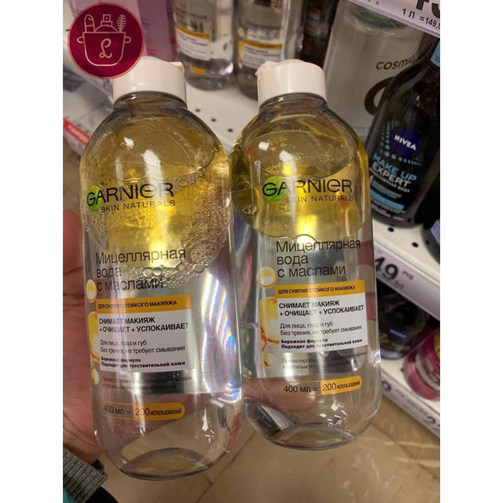 Nước Tẩy Trang làm Sạch Sâu, Ngừa Mụn, Sáng Da Garnier Micellar Cleansing Water 400ml