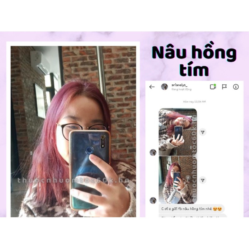 (Ko Tẩy)Thuốc nhuộm nâu hồng tím trợ dưỡng găng tay thuocnhuomtoc60k.hanoi | BigBuy360 - bigbuy360.vn