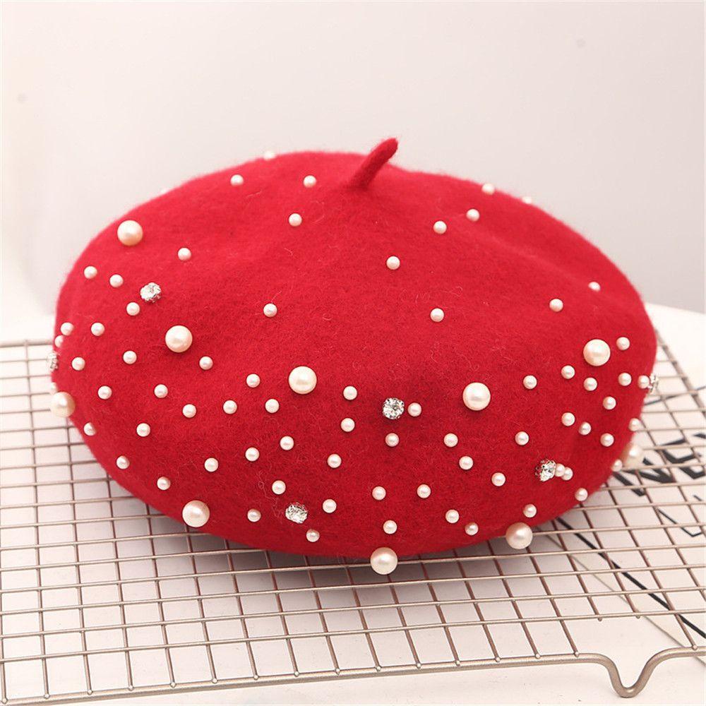 PINEVN Mũ Beret Len Lông Cừu Giữ Ấm Mùa Đông