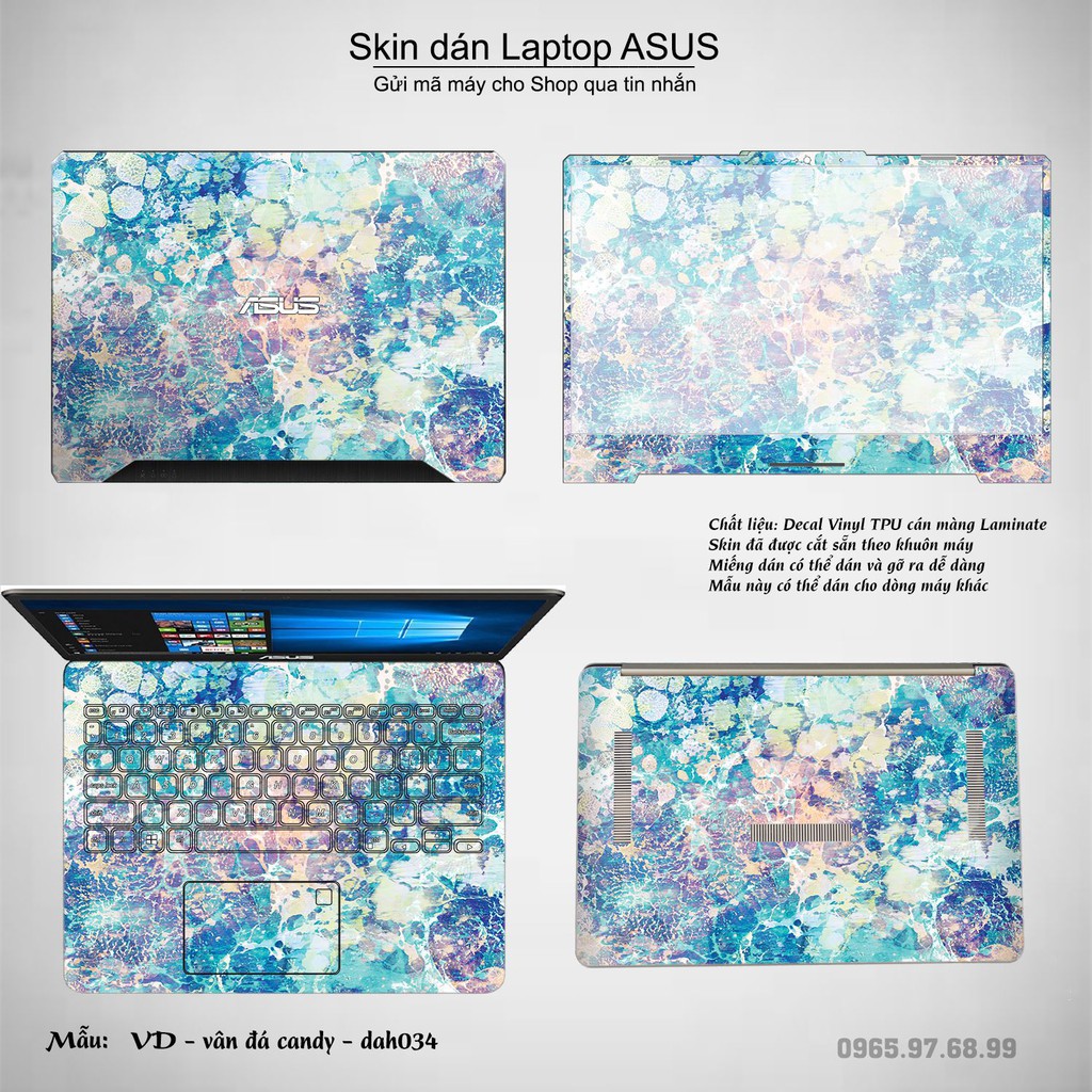 Skin dán Laptop Asus in hình vân đá (inbox mã máy cho Shop)