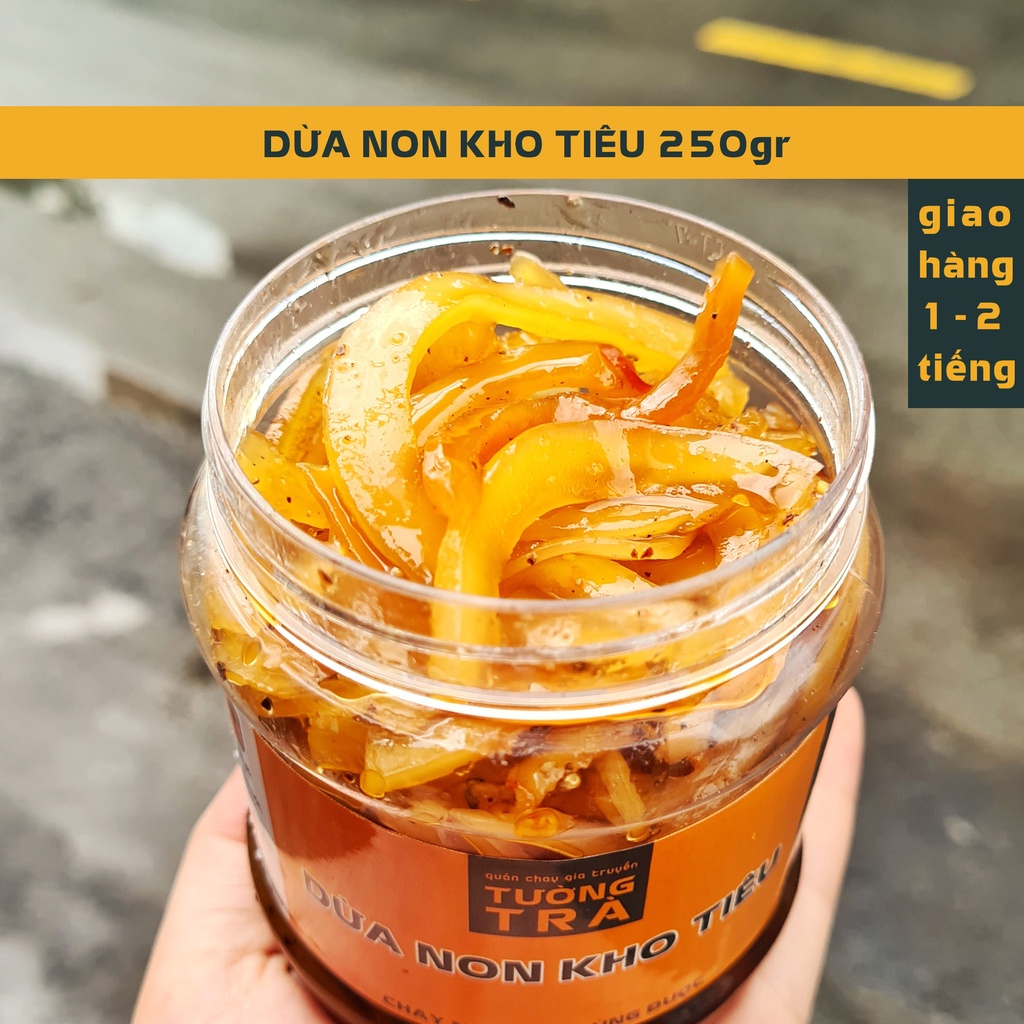 DỪA NON KHO TIÊU NHÀ LÀM GIA TRUYỀN 250gr (tủ mát)