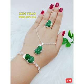 Bộ trang sức bạc tỳ hưu tài lộc may mắn