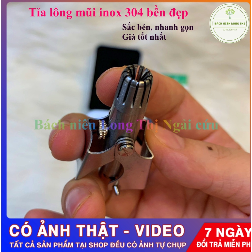 Cắt tỉa lông mũi máy cắt lông mũi bằng thép lưỡi bén cắt không đau có hộp đựng và chổi vệ sinh đi kèm tiện lợi