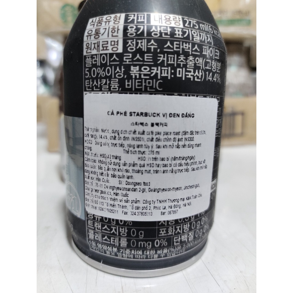 Cà phê starbuck đóng chai, cà phê starbucks hàn quốc uống liền 275ml - 스타벅스 커피