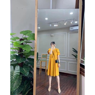 Váy bầu đẹp đầm bầu công sở dáng suông cổ tàu dọa phố chất lụa 45-70kg