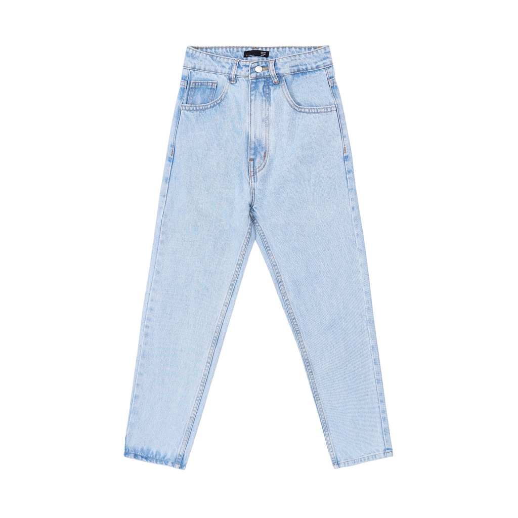 Quần Jeans Lưng Cao Nữ - Momfit Light Blue - Hashtagem ( Mã MFJ.5 )