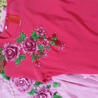 Áo dài đính hoa và ngọc( hình thật)