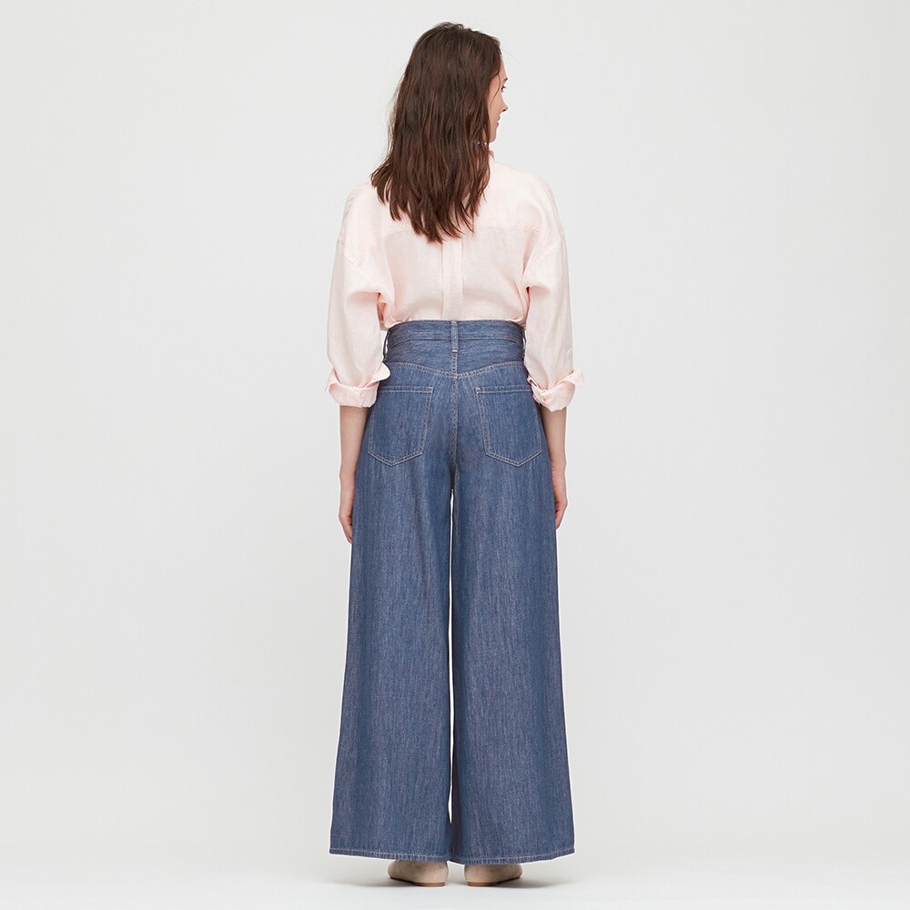 Quần bò nữ denim ống rộng thời trang, năng động của UNIQLO - Nhật Bản