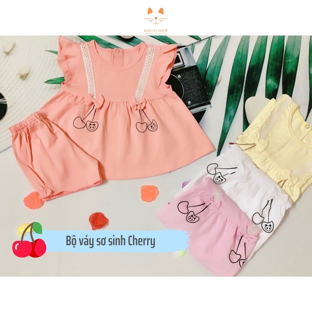 Váy sơ sinh bé gái 0-14 tháng mềm mại thấm hút mồ hôi cotton 100% an toàn làn da nhạy cảm Kidcat shop