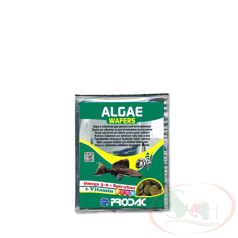 Thức ăn cá Prodac Algae Wafers giàu tảo chìm tầng đáy cho pleco, cá chuột, tép cảnh