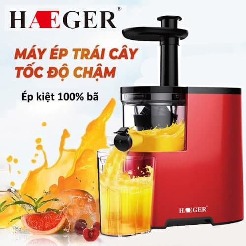 Máy ép trái cây hoa quả chậm cao cấp Haeger HG-2806R Công suất lớn 350W - 2 lít, nghiền kiệt bã