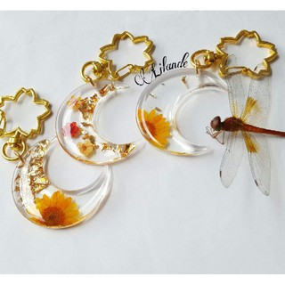 Móc khóa handmade Hoa Thật (thêm tên theo yêu cầu ) Keychain Lilande