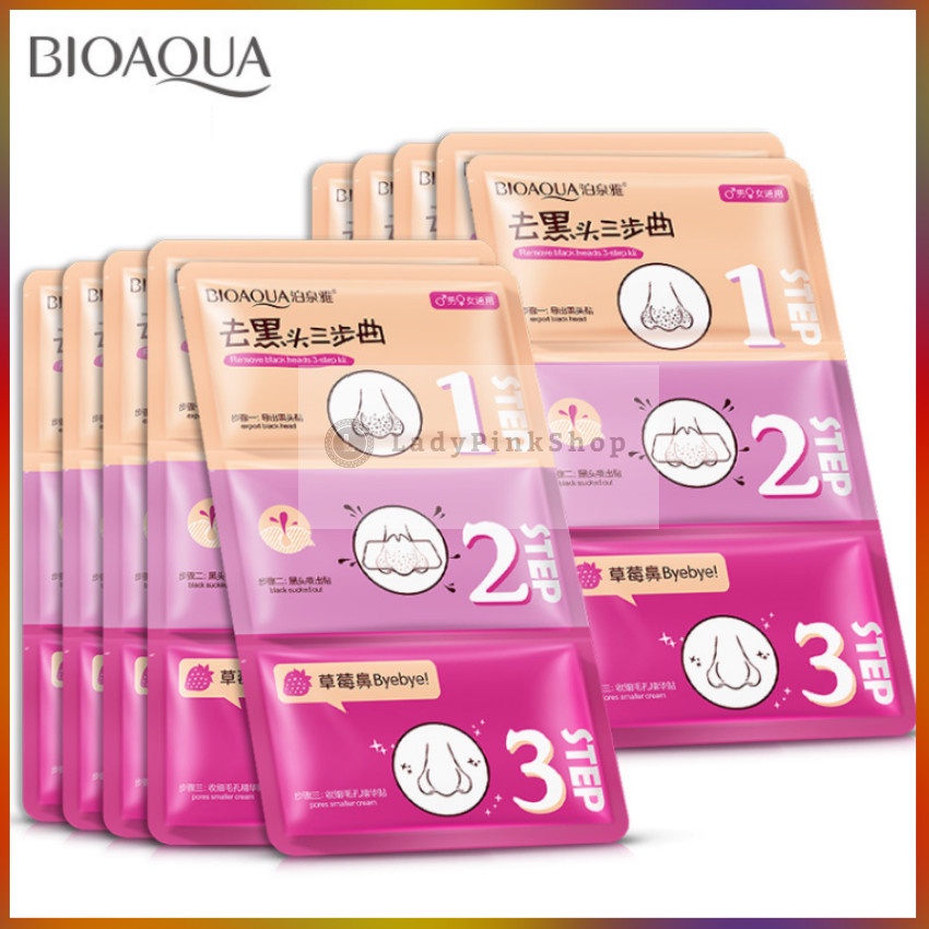 Lột Mụn Mũi 3 Bước Bioaqua Dưỡng Ẩm, Hết Mụn Đầu Đen, Mụn Cám Cho Mũi