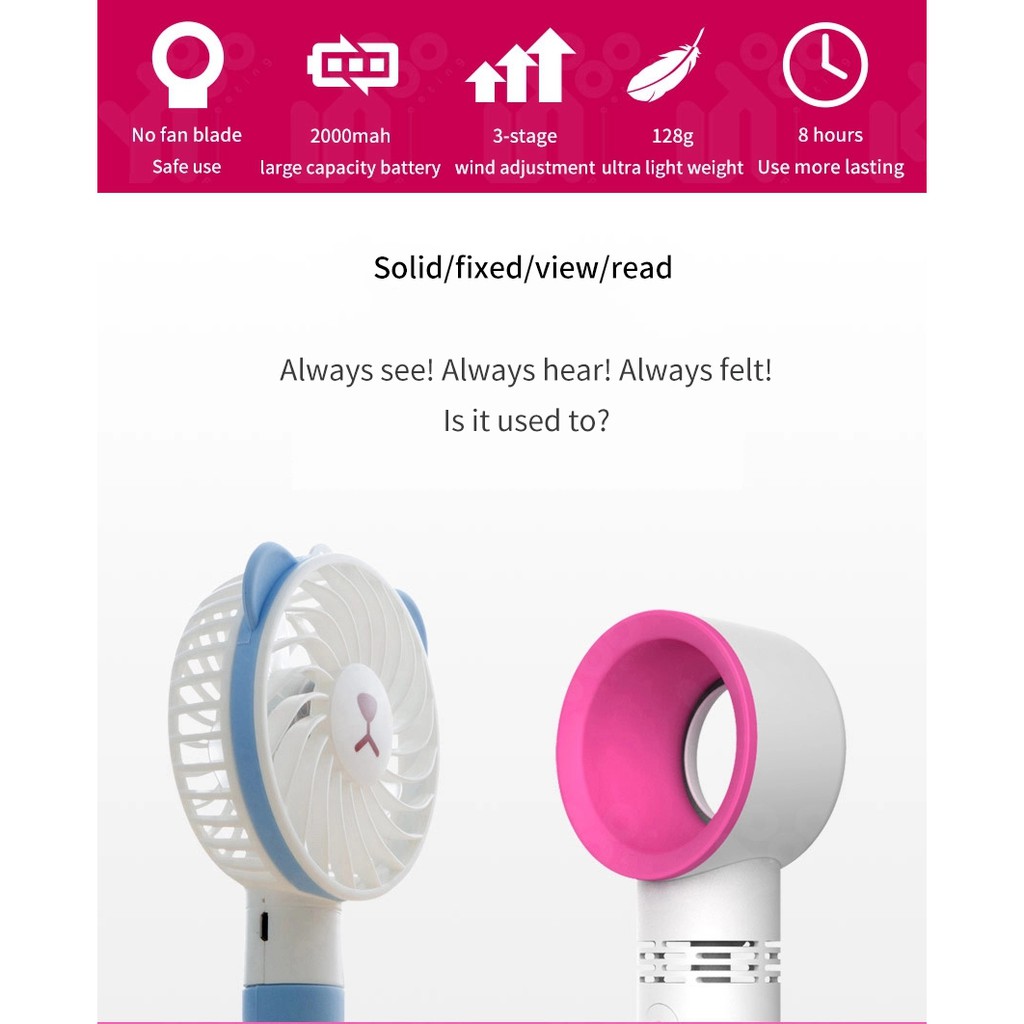 Quạt mini USB thiết kế không cánh kích thước nhỏ gọn cầm tay tiện lợi | BigBuy360 - bigbuy360.vn