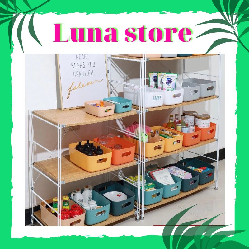 Hộp nhựa lưu trữ đa năng có tay cầm đựng văn phòng phẩm, mỹ phẩm, vật dụng, đồ dùng cá nhân và nhà bếp tiện lợi