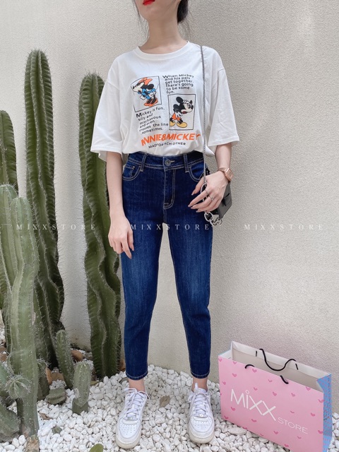 QUẦN BAGGY JEAN XOĂN LAI TRƠN DÁNG 9 TÂC JEAN CAO CẤP XUẤT XỊN