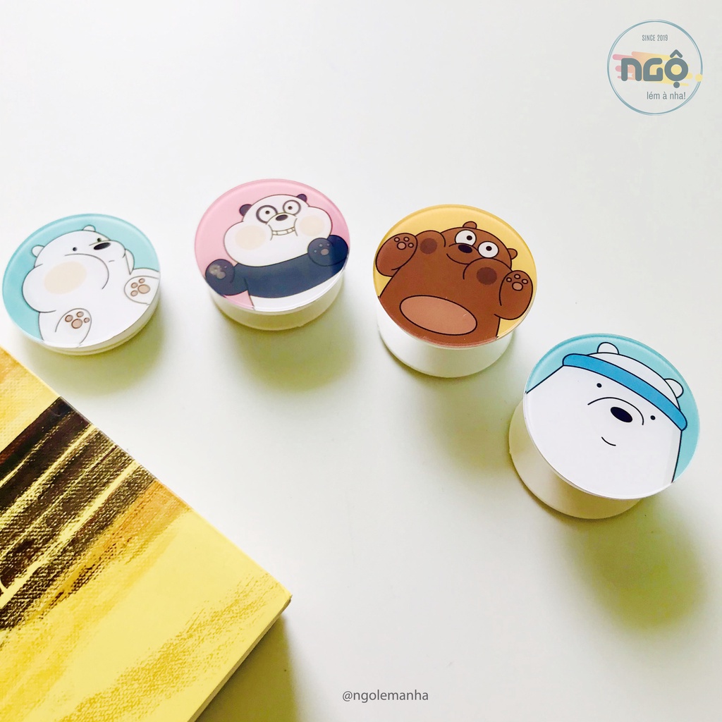 Giá đỡ điện thoại - 4 Mẫu Bộ 3 Gấu Trắng Nâu Trúc dễ thương - 100% Shop tự chụp